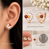 Ladybug Daisy Hoop Earrings