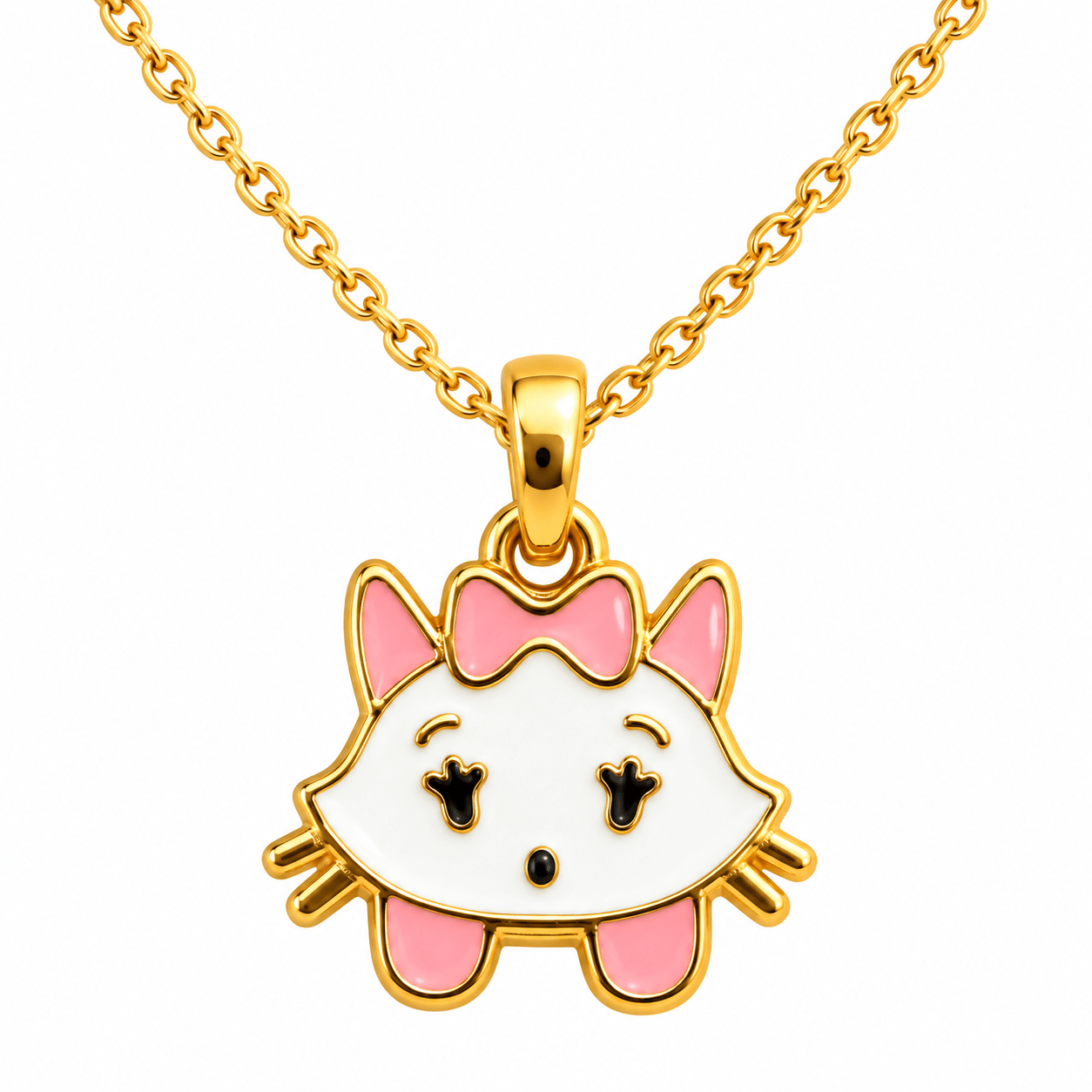 Kitty Bow Pendant Necklace
