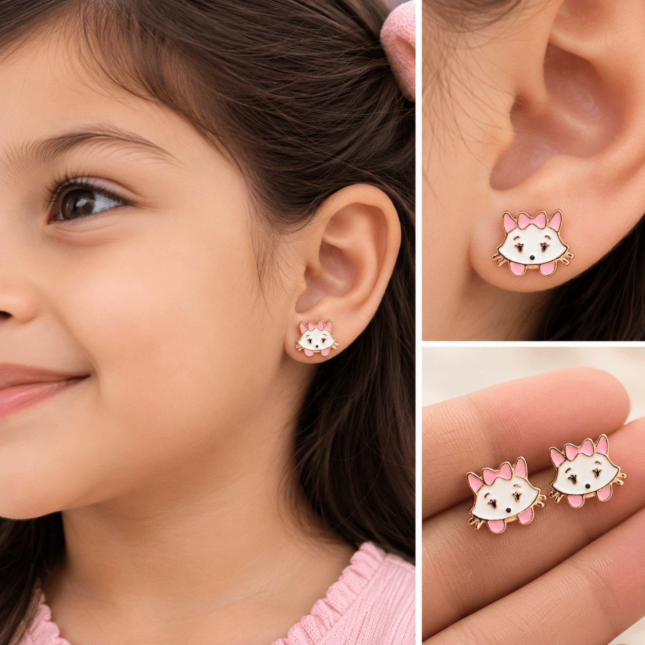 Kitty Bow Stud Earrings
