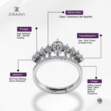 Elizabeth's Crown 925 Sterling Silver Special Ring for Ladies