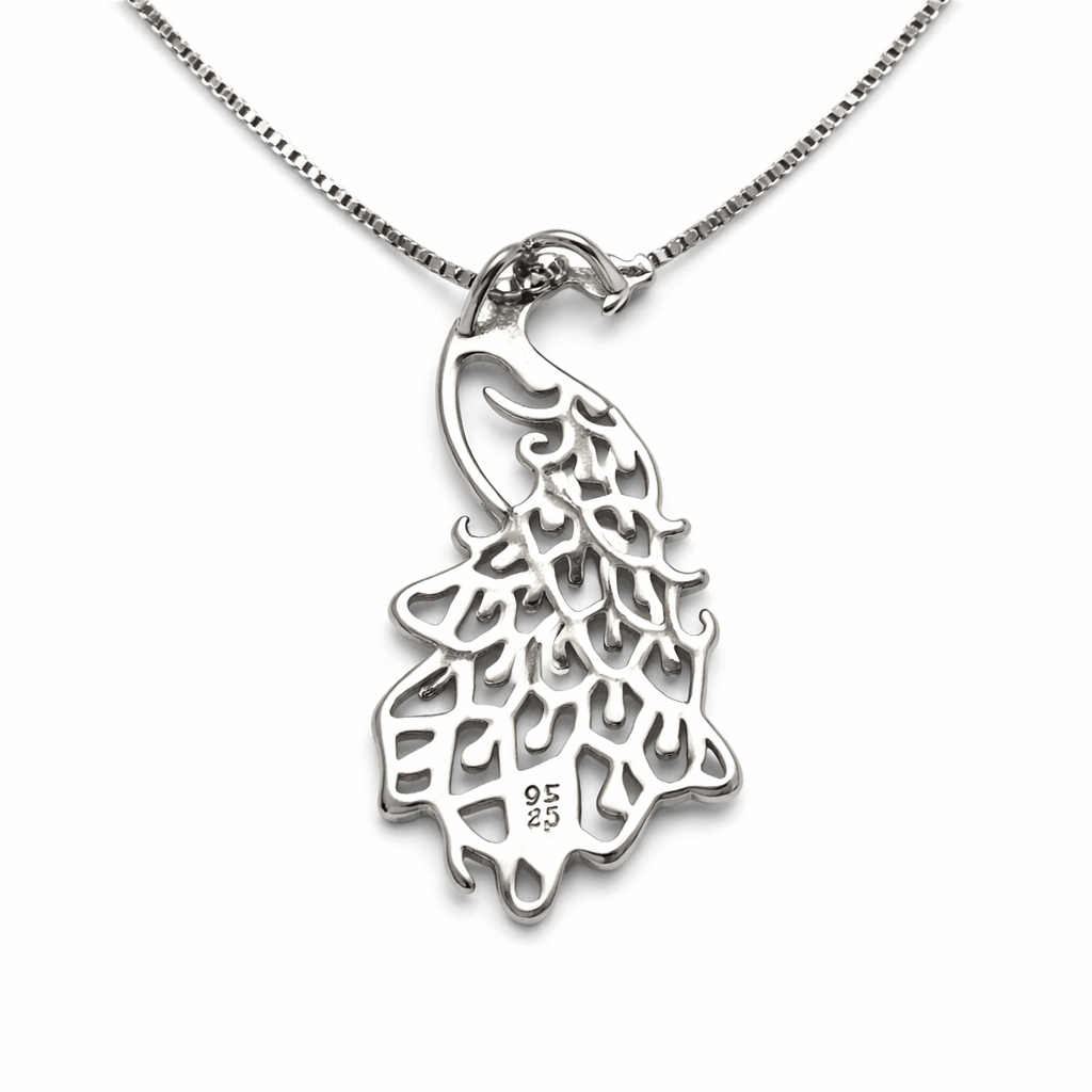 Dual Tone Eagle Feather Pendant Necklace with Silver Chain Accent