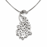 Dual Tone Eagle Feather Pendant Necklace with Silver Chain Accent
