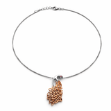 Dual Tone Eagle Feather Pendant Necklace with Silver Chain Accent