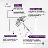 Original Zircon Solitaire 925 Sterling Silver Stud Earrings for Women and Girls