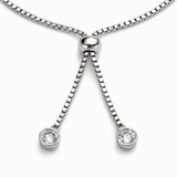 Elegant Blue Butterfly Charm Adjustable Bracelet Silver-Tone with CZ Accents