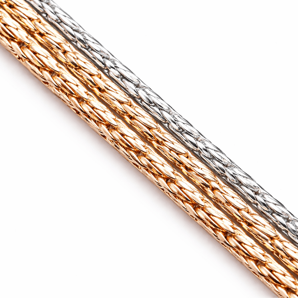Elegant Dual Tone Multi Layer Chain Bracelet with Minimal Sleek Design