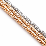 Elegant Dual Tone Multi Layer Chain Bracelet with Minimal Sleek Design