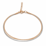 Elegant Dual Tone Multi Layer Chain Bracelet with Minimal Sleek Design