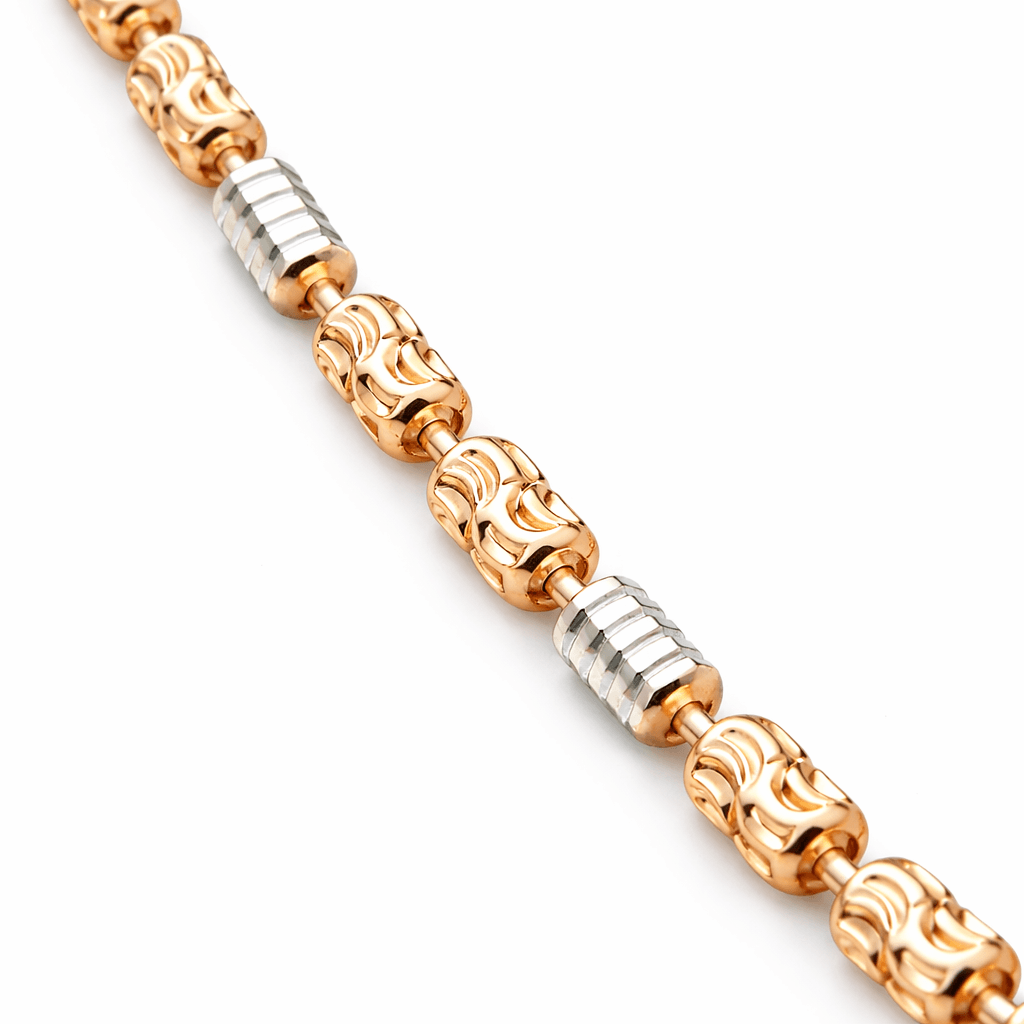 Elegant Gold Tone Tennis Bracelet with Dual Tone CZ Stone Accents