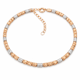 Elegant Gold Tone Tennis Bracelet with Dual Tone CZ Stone Accents