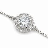 Elegant Halo CZ Adjustable Bracelet