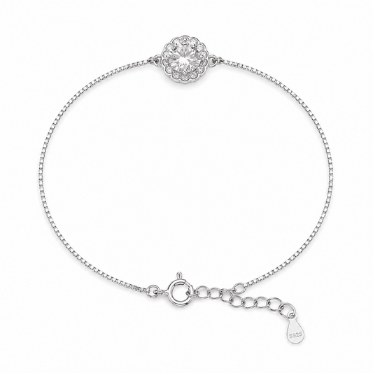 Elegant Halo CZ Adjustable Bracelet