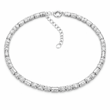 Elegant Silver Tone Tennis Bracelet with Sparkling CZ Stone Detailing