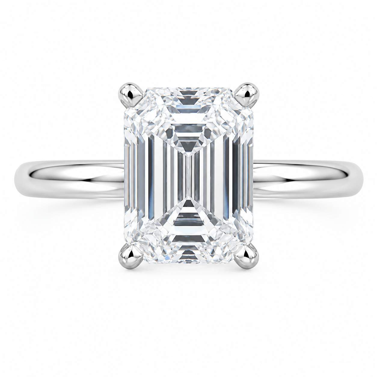 Emerald Cut Solitaire CZ Ring