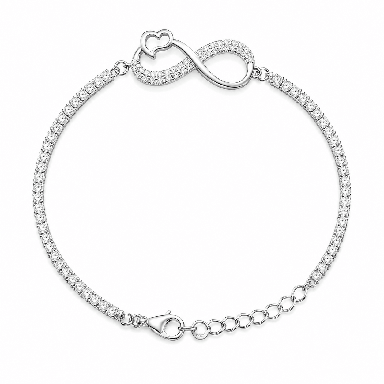 Heart & Infinity Tennis Bracelet