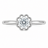 Floral Solitaire CZ Ring