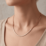 Rose Gold Herringbone Chain in 925 Sterling Silver