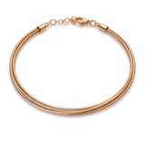 Gold Tone Multi Strand Snake Chain Bracelet with Layered Minimal Design