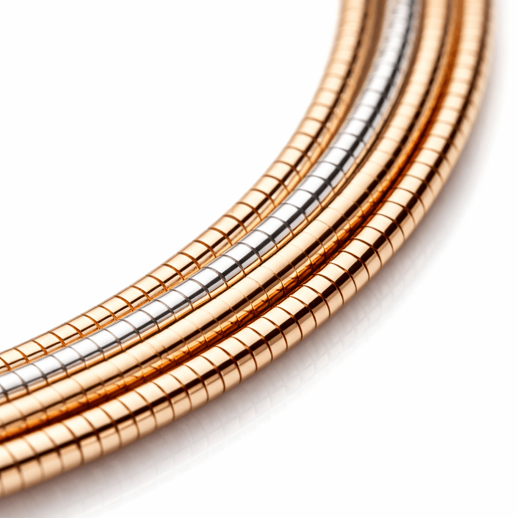Gold Tone Multi Strand Snake Chain Bracelet with Layered Minimal Design