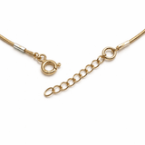 Gold Tone Snake Chain Anklet with Minimal Bar Accents and Extension