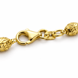 Gold Tone Textured Beaded Anklet with Sparkling Spacer Accents