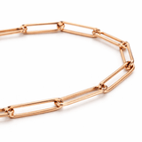 Minimal Rose Gold Tone Paperclip Chain Anklet with Modern Link Design