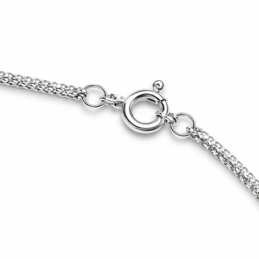 Minimal Silver Tone Sleek Chain Anklet with Secure Clasp Closure