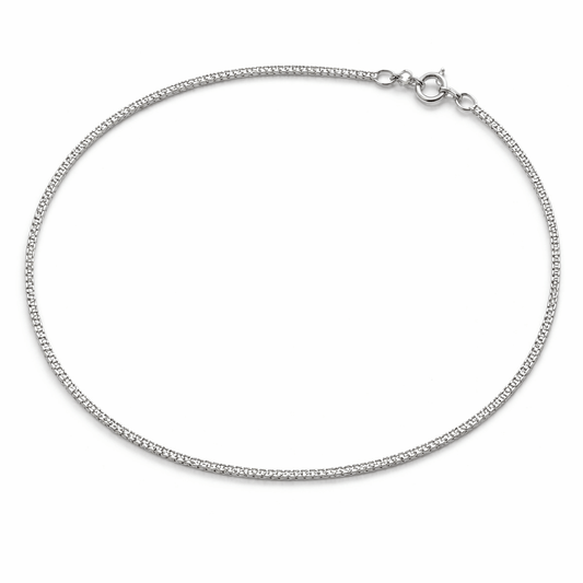 Minimal Silver Tone Sleek Chain Anklet with Secure Clasp Closure