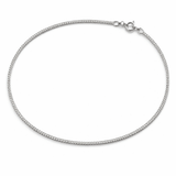Minimal Silver Tone Sleek Chain Anklet with Secure Clasp Closure