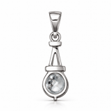 Minimal Silver Tone Solitaire CZ Pendant with Sleek Modern Drop Design