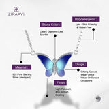 Butterfly 925 Silver Earrings with Austrian Crystals and Cubic Zirconia
