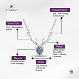 Deer Heart 925 Sterling Silver Pendant for Ladies