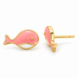 Pink Whale Earrings