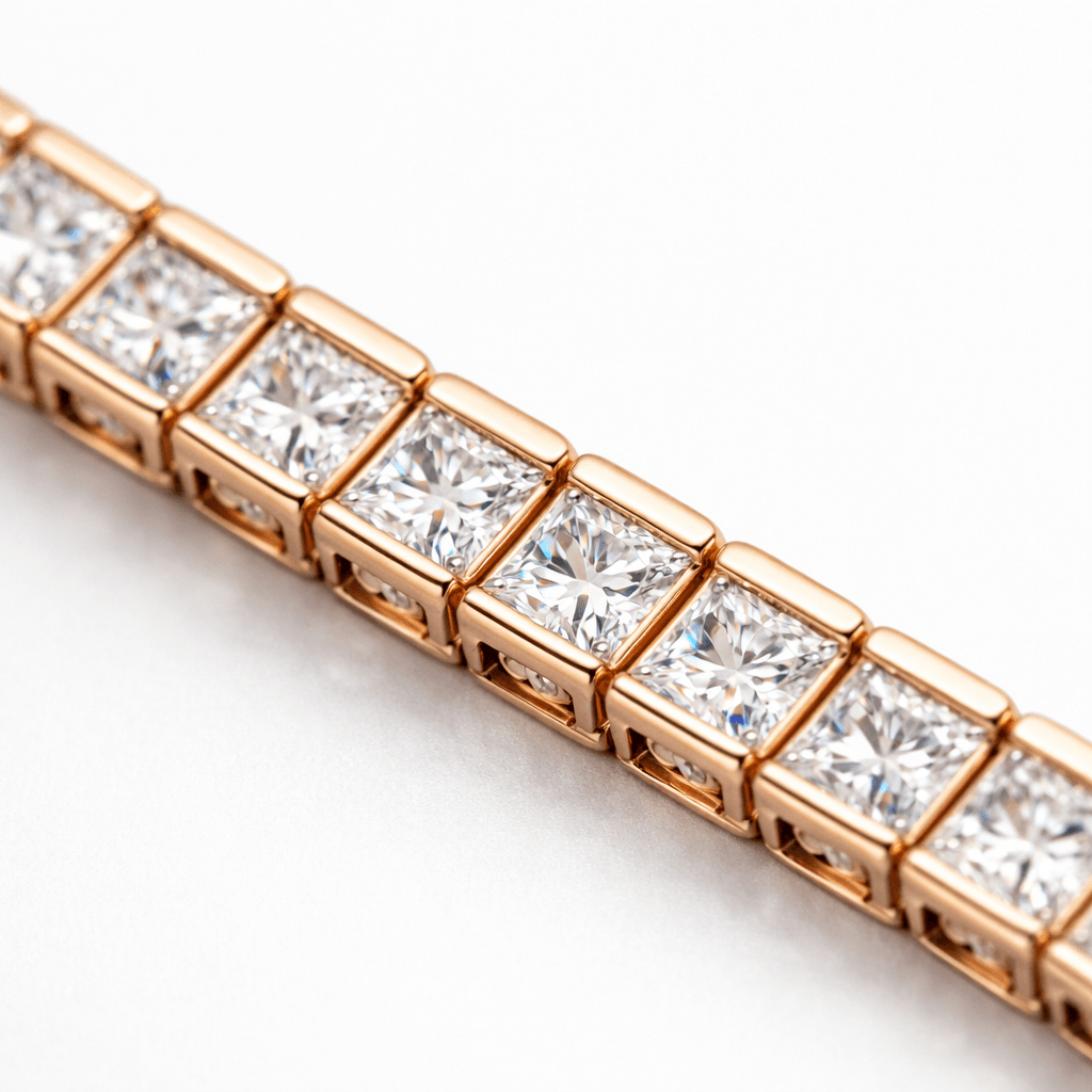 Premium Gold Tone Tennis Bracelet with Sparkling CZ Stone Line Design
