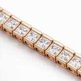 Premium Gold Tone Tennis Bracelet with Sparkling CZ Stone Line Design
