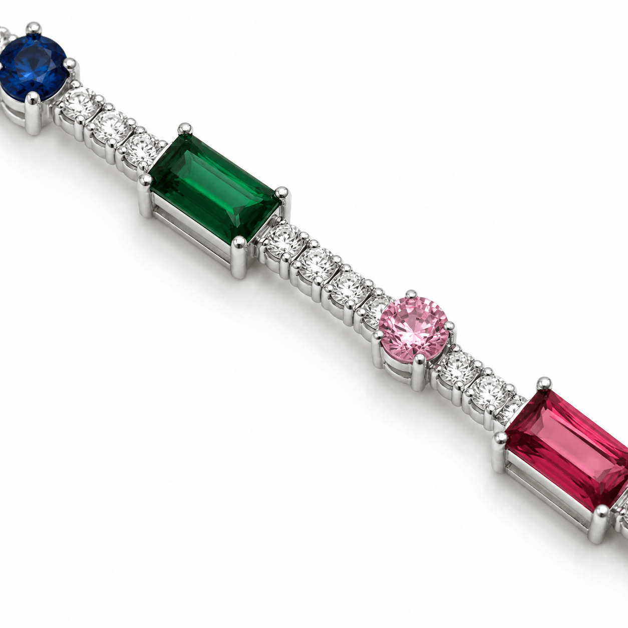 Rainbow Gemstone Tennis Bracelet