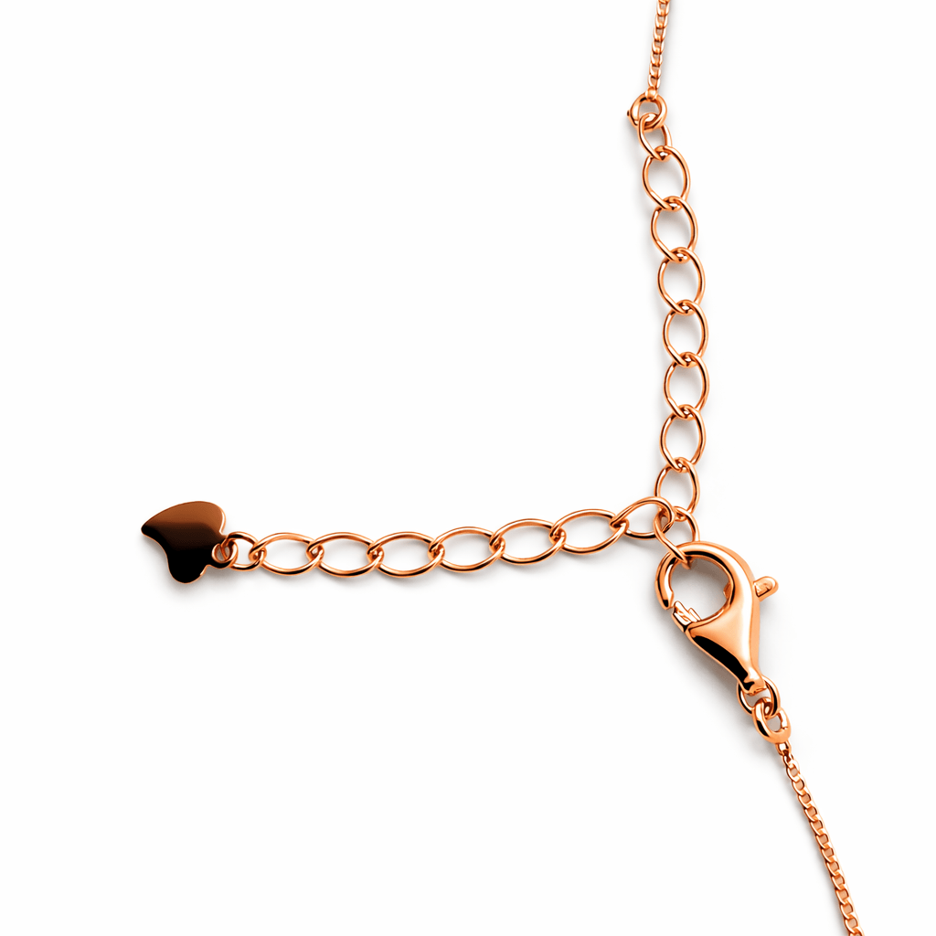 Rose Gold Tone Butterfly Pendant Necklace with Sparkling CZ Stones