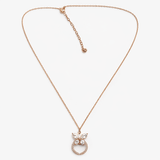 Rose Gold Tone Butterfly Pendant Necklace with Sparkling CZ Stones