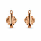 Rose Gold Tone Daisy Flower Earrings with Ladybug Enamel Detail