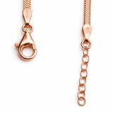 Rose Gold Tone Herringbone Chain Sleek Flat Bold High Shine Design