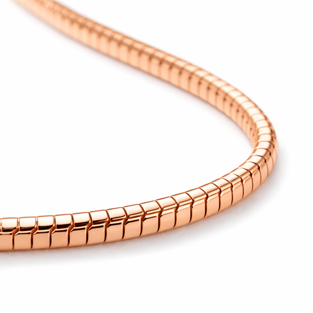 Rose Gold Tone Minimal Snake Chain Anklet with Adjustable Extension