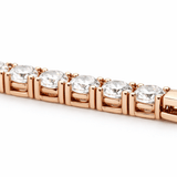 Rose Gold Tone Tennis Anklet with Continuous Sparkling Stone Line