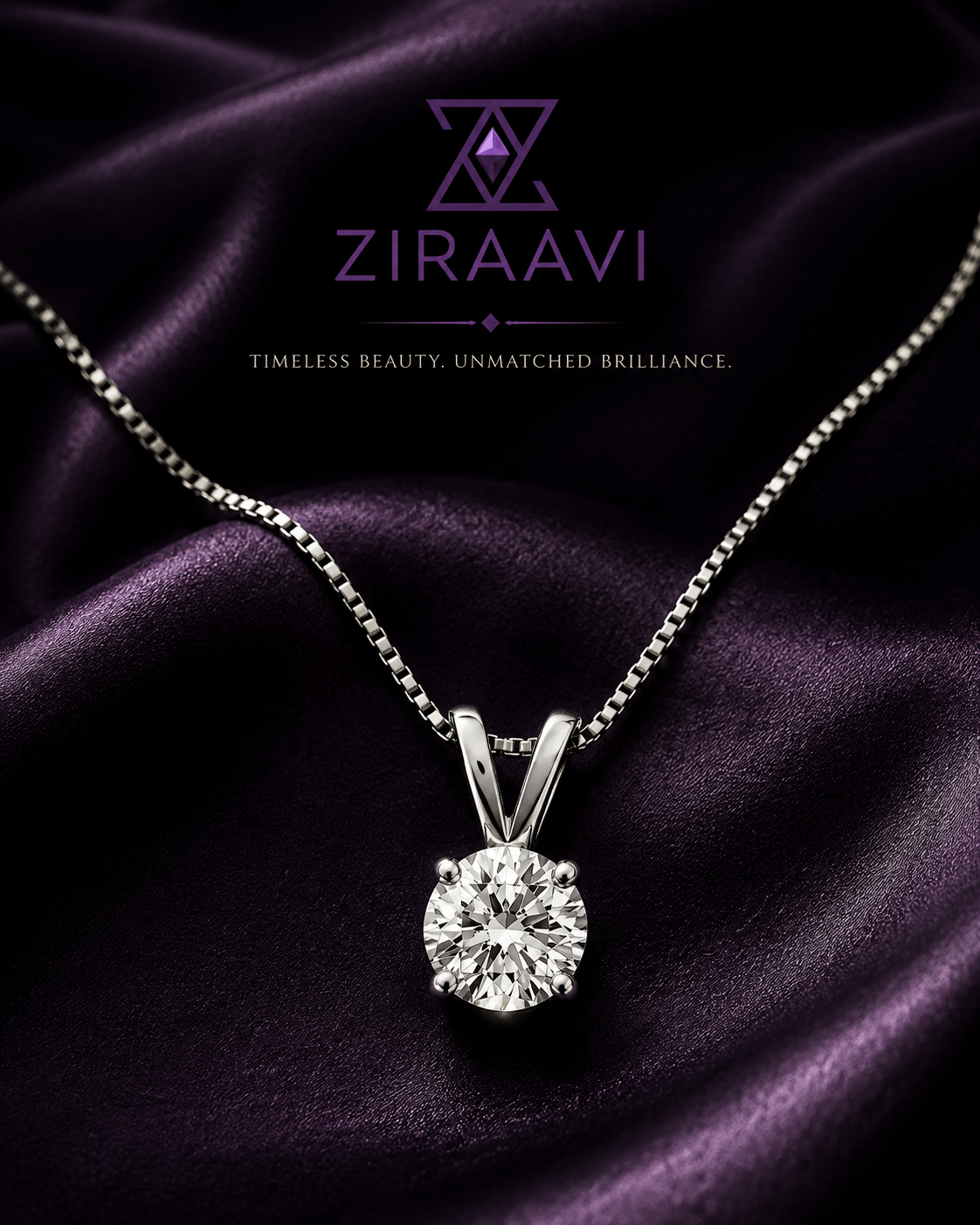 Round Solitaire Pendant Necklace