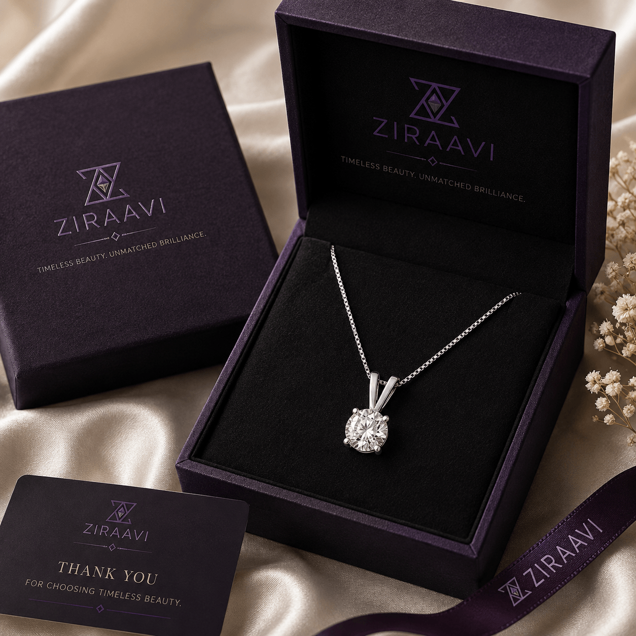 Round Solitaire Pendant Necklace