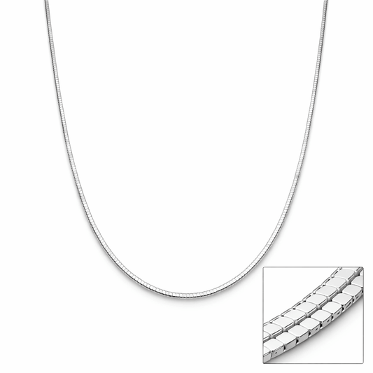 Silver Tone Box Snake Chain Minimal Sleek Smooth Everyday Wear Design
