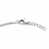 Silver Tone Evil Eye Charm Anklet with Blue Enamel Center