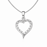 Silver Tone Heart Pendant Crystal Studded Elegant Romantic Minimal Jewellery