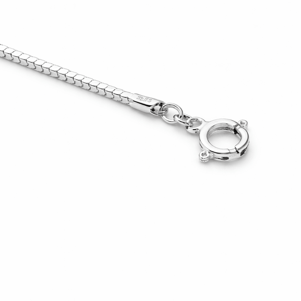 Silver Tone Minimal Box Chain Anklet with Sleek Modern Finish