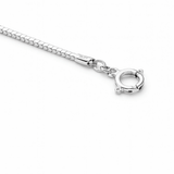 Silver Tone Minimal Box Chain Anklet with Sleek Modern Finish