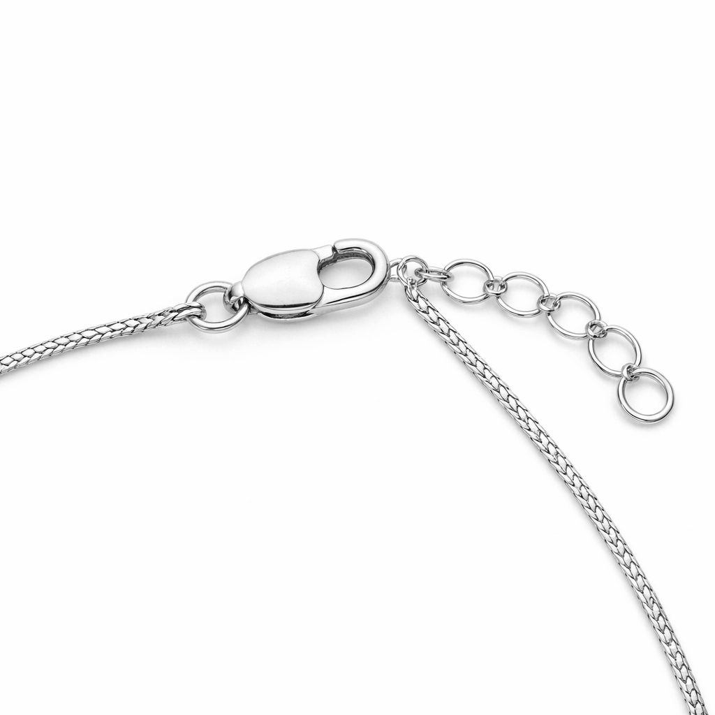 Silver Tone Snake Chain Anklet with Adjustable Extension and Lobster Clasp